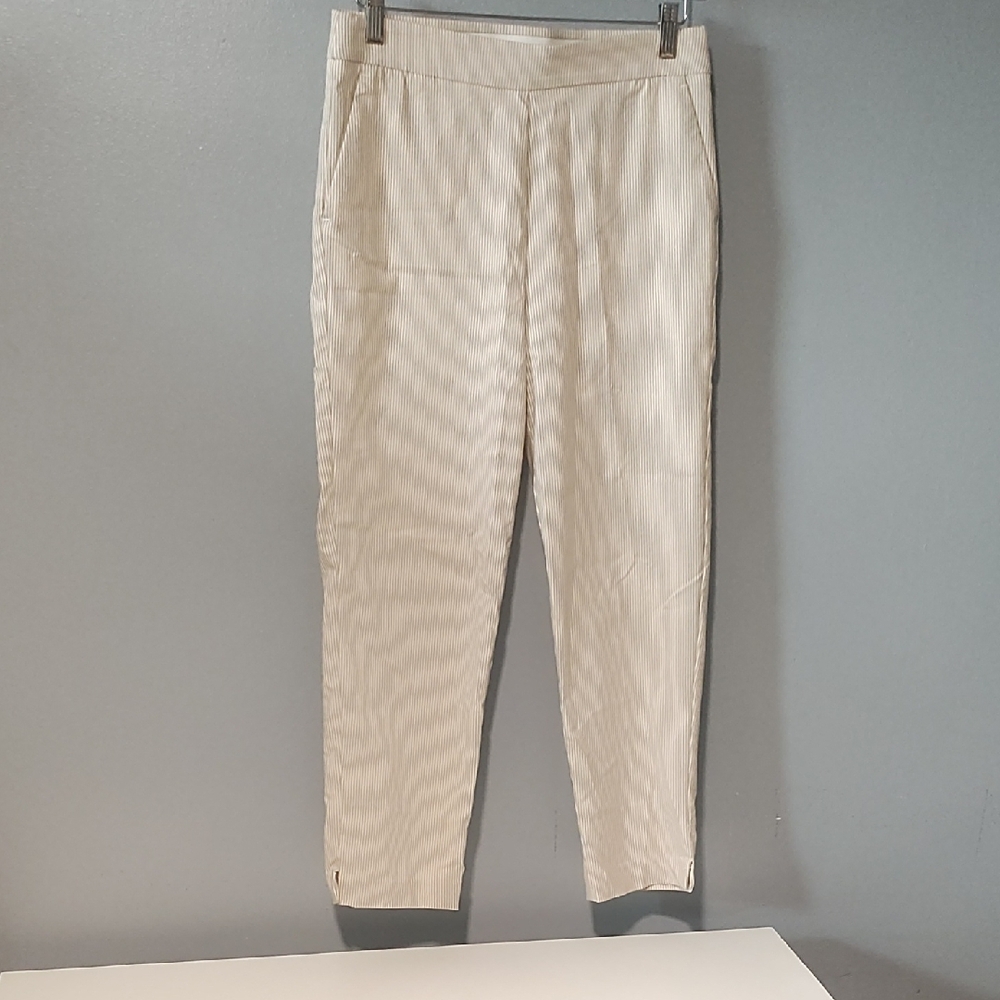 Counterparts Women's Cream with White Pin Striped Pants - Picture 7 of 17